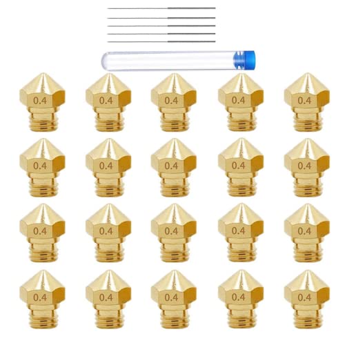 3DMAN 20 pcs MK10 Nozzles M7 0.4mm Brass + 5 pcs 0.4mm Cleaning Needles for 1.75mm Filament von 3Dman