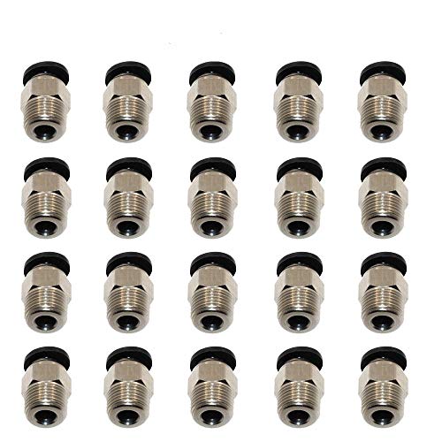 3Dman PC4-M10 Male Straight Pneumatic PTFE Tube Push In Quick Fitting Connector for E3D V6 Long Distance Bowden Extruder 3D Printers-20pcs von 3Dman