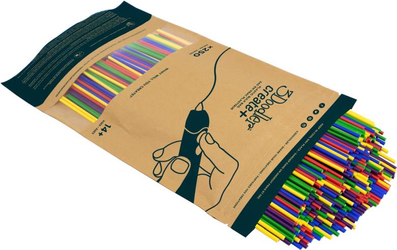 3Doodler CREATE FILAMENT PLA 5 COLORS PL-MIX2-250 Polyacticsäure (PLA) Blau - Grün - Rot - Violett - Gelb 2 g (PL-MIX2-250) von 3Doodler