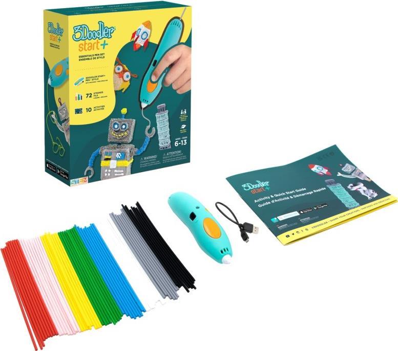 3Doodler Start Plus - Kompostierbarer Kunststoff - 0,77 mm - Schmelzfadenherstellung (FFF) - 2,5 mm - 65 °C - 0,5 min (SPLUS) von 3Doodler