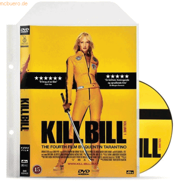 3L DVD Schutzhüllen 162x185mm transparent mit Klappe und Abheftrand VE von 3L