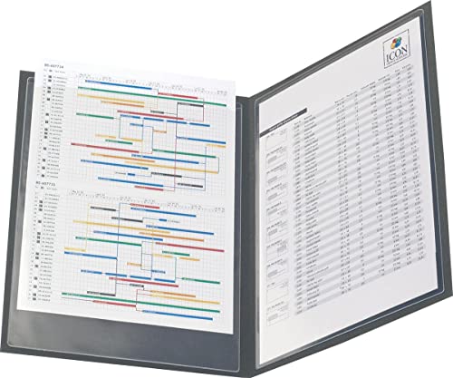 3L Klarsichthüllen Polypropylen selbstklebend A5 komplette Seite 10 Stück transparent, Schwarz von 3L