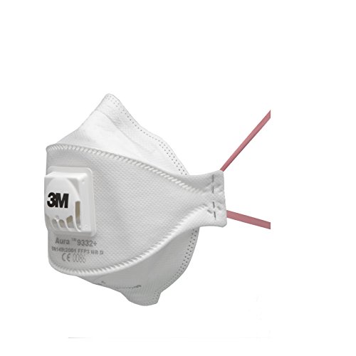 3M Aura 9332+, FFP3 Atemschutz-Maske, Einwegmaske mit höchster Schutzstufe FFP3 für maximalen Schutz, 5 Stück, Weiß 3M Aura 9332+, FFP3 Atemschutz-Maske, Einwegmaske mit höchster Schutzstufe FFP3 für maximalen Schutz, 5 Stück, Weiß von Aura