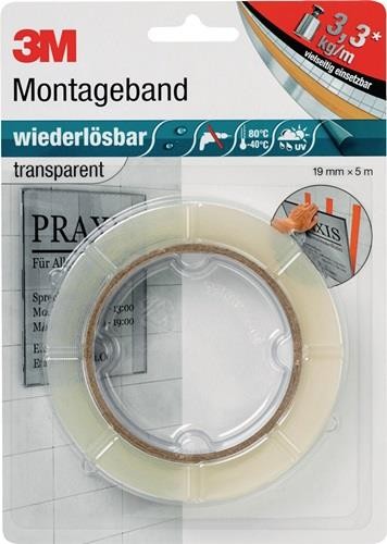 10 Stk. 3m Montageband transp.L.5m B.19mm Rl. 3M Deutschland 7000073335 10 Stk. 3m Montageband transp.L.5m B.19mm Rl. 3M Deutschland 7000073335 von 3M Deutschland