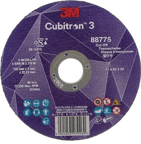 25 Stk. 3m Trennscheibe Cubitron™ 3 D125x2mm ger.™ Cubitron™ 3 Bohr.22,2m von 3M Deutschland