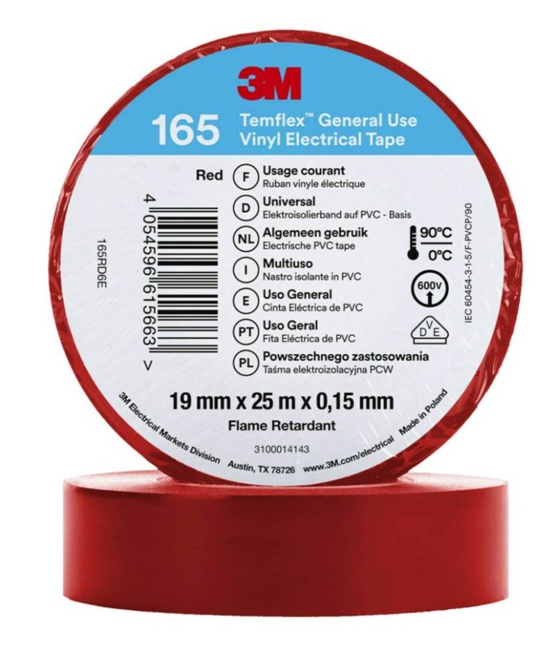 3M Deutschland PVC Elektro-Isolierband Temflex165 rot19X25 7100184817 von 3M Deutschland