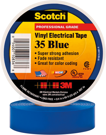 3M 7000031670 - Elektroisolierband 19 x 0,18 mm, 20 m, blau von 3M ELEKTRO PRODUKTE