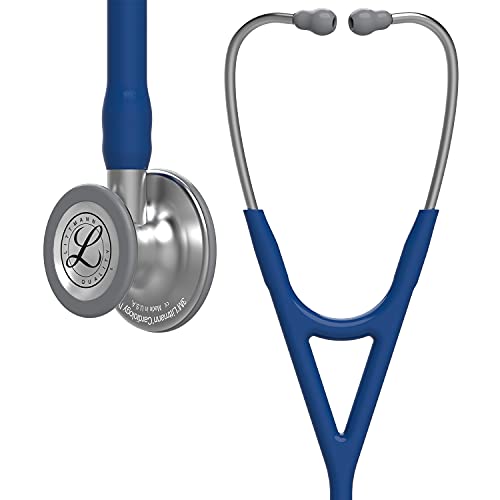 3M Littmann Cardiology IV Stethoskop für die Diagnose, Bruststück in Standardausführung, marineblauer Schlauch, Schlauchanschluss und Ohrbügel aus Edelstahl, 69 cm, 6154 von Littmann