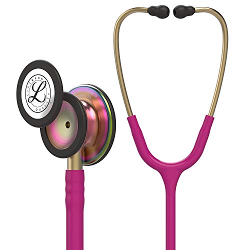 3M Littmann Classic III Stethoskop zur Überwachung, 5806, regenbogenfarbenes Bruststück, himbeerroter Schlauch, 69 cm von 3M Littmann