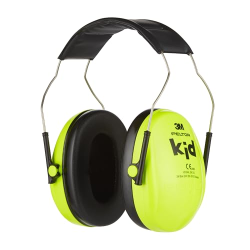 3M Peltor Kid Gehörschutz Kinder -neongrün- Kapselgehörschutz mit verstellbarem Kopfbügel, Leichter Ohrenschützer mit Lärmschutz bis 98dB – SNR 27, Hörschutz mit geringem Gewicht von 3M PELTOR