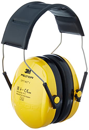 3M Peltor Optime I Ohrenschützer H510A, leichter Gehörschutz mit weichen Kissen, Gehörschutz gegen Geräuschpegel im Bereich von 87-98 dB (SNR 27dB), gelb, 1er Pack (Verpackung kann variieren), 25 von 3M PELTOR