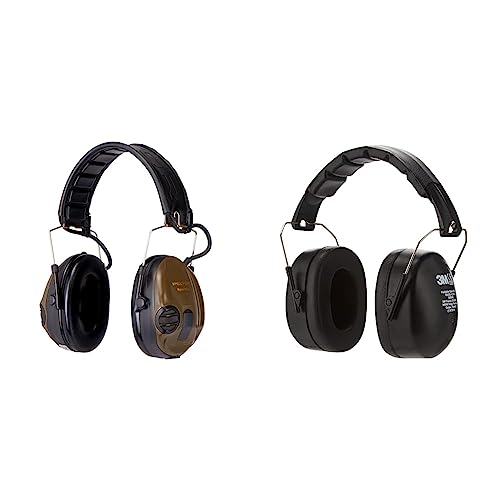3M Peltor SportTac Gehörschutz grün - Intelligente Ohrschützer mit aktiver Schalldämmung speziell für Jäger und Sportschützen & Kapselgehörschutz 90563E, Zusammenklappbarer Ohrenschützer, schwarz von 3M Peltor