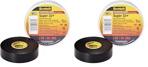 3M 33+ Scotch Super Elektro Isolierband, Vinyl, 19 mm x 20,1m (Packung mit 2) von Scotch