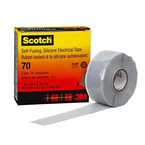 3M 80611438617 70 Scotch Band, Silikon Kautschuk, SelbstverschWeißend, 25 mm x 9 m von 3M Scotch