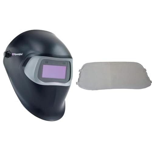 3M Speedglas 100, Schweißmaske, H751120, schwarz & 100 Außenschutzplatte Standard (10 Stück) von 3M Speedglas