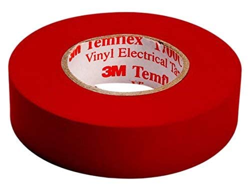 3M T1510 Temflex 1500 Vinyl Elektro-Isolierband, 15 mm x 10 m, 0,15 mm, Rot, 5 Stück von 3M Temflex