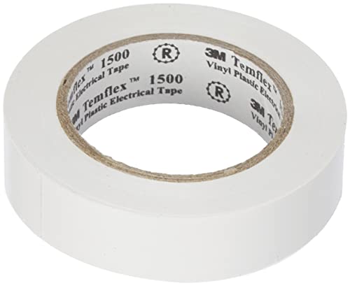 3M Temflex 1500 Vinyl Elektro-Isolierband, 15 mm x 10 m, 0,15 mm, Weiß von 3M Temflex