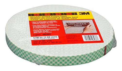 3M 4026 Doppelseitiges PU-Schaumstoff-Klebeband, 25 mm x 33 m, 1.6mm, Beige (9-er Pack) von 3M