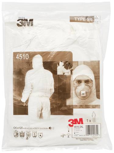 3M 4515W2XL Schutzanzug 4515 Kleider-Größe: XXL Weiß von 3M