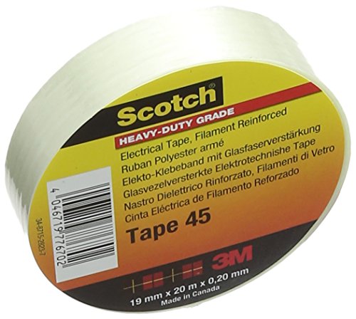 3M 451920 Scotch Glasfaserverstärktes Polyesterband, 19 mm x 20 m, 0,2 mm, Transparent (20-er Pack) von 3M