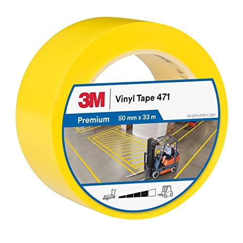 3M 471 Hochwertiges Weich-PVC-Klebeband, 50 mm x 33 m, Gelb von 3M