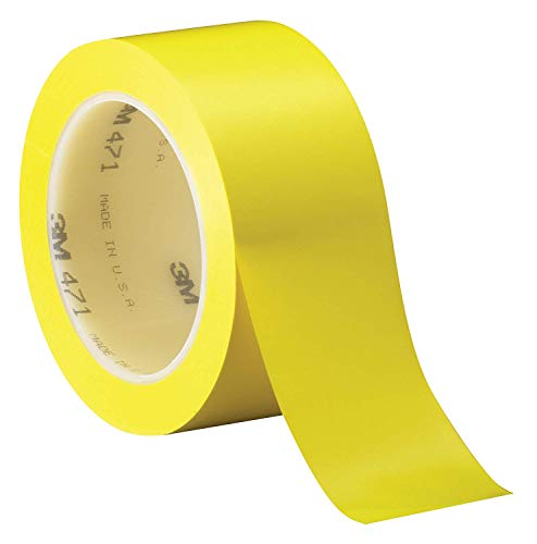 3M 471 Hochwertiges Weich-PVC-Klebeband, 75 mm x 33 m, Gelb (12-er Pack) von 3M