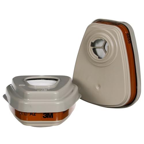 3M 6002 CR Ersatzfilter für Farbspritzarbeiten 6002CR – Austauschfilter mit Schutzstufe A2P2 für 3M Halbmasken für Farbspritz- & Maschinenschleifarbeiten – 1 Filter mit Doppel-Atemventil, 18 x 9 x 24 cm von 3M