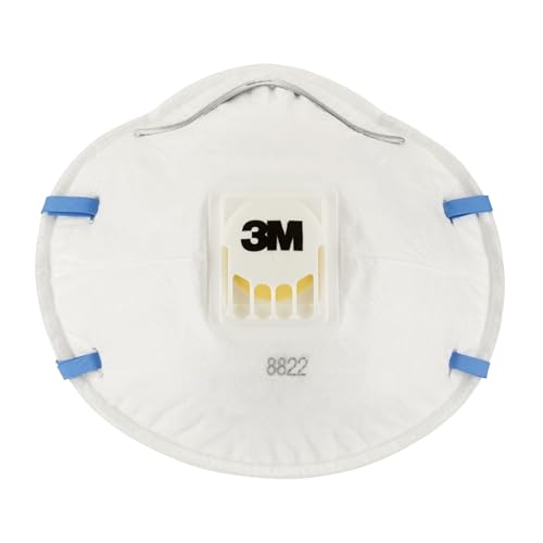 3M 8822C3, FFP2 Atemschutz-Maske für Handschleifen und Elektrowerkzeugarbeiten – Atemmaske mit Schutzstufe FFP2 und 3M Cool Flow Ventiltechnik – 3 Stück von 3M