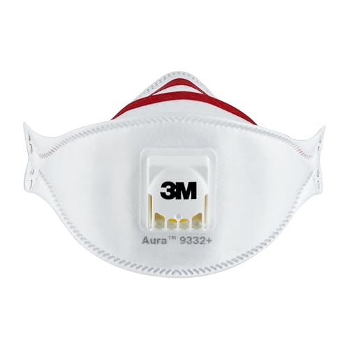 3M 9332+C Aura Partikelmaske für Dämm- und Hartholzarbeiten, Schutzstufe FFP3, optimal für Brillenträger, 1 Stück 3M 9332+C Aura Partikelmaske für Dämm- und Hartholzarbeiten, Schutzstufe FFP3, optimal für Brillenträger, 1 Stück von 3M Aura