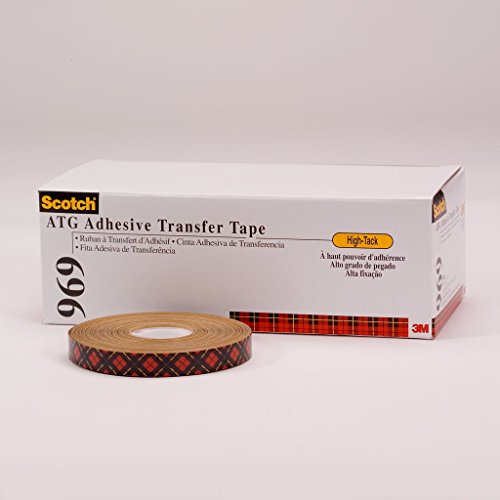 3M 969 ATG Klebstoff-Film, hohe Klebekraft, für Kunststoffe wie PE, PP, 12 mm x 16.5 m, Transparent (12-er Pack) von 3M