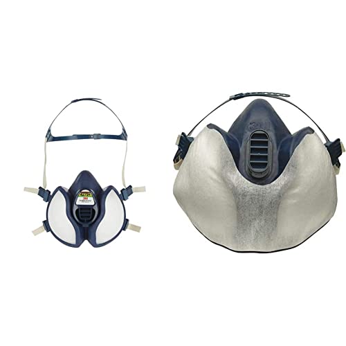 3M Atemschutz-Halbmaske Wartungsfrei 4279+, Filter FFABEK1P3 R D, blau & 400 Atemschutzmaske, Schutzvlies (10-er Pack) von 3M