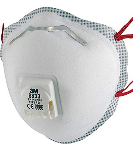 3M Atemschutzmaske, 5-er Pack FFP3 R D, 8833SP, DE-2729-3708-2, Weiß, Einheitsgröße 3M Atemschutzmaske, 5-er Pack FFP3 R D, 8833SP, DE-2729-3708-2, Weiß, Einheitsgröße von 3M