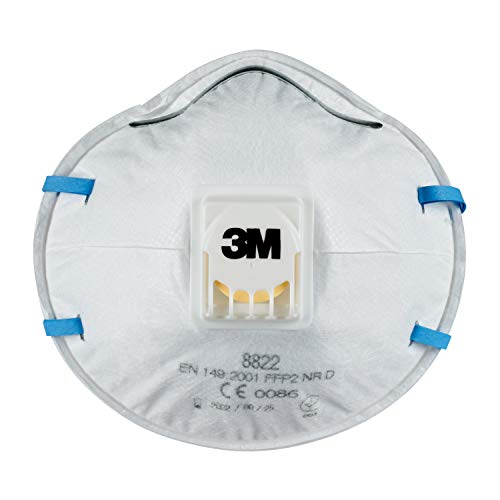 3M Atemschutzmaske 8822PRO5, FFP2, für Handschleifen und Elektrowerkzeugarbeit, 5 Stück von 3M