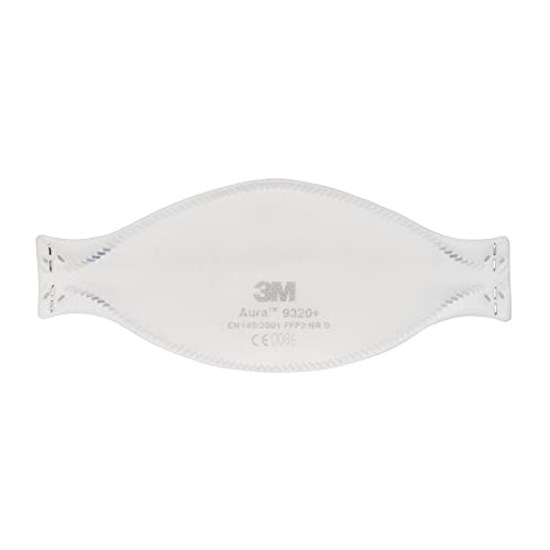 3M Aura 9320+ Atemschutzmaske FFP2 – Komfortable Partikelschutzmaske mit optimaler Gesichtsanpassung – Einwegmaske mit Schutzstufe FFP2 - einzeln verpackt , 20 Stück von 3M