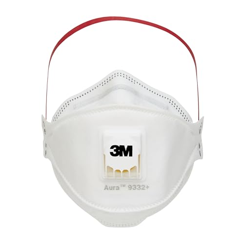 3M Aura 9332+, FFP3 Atemschutz-Maske mit Ventil, für Dämmstoffe und Hartholz , FFP3-Maske, 5 Stück 3M Aura 9332+, FFP3 Atemschutz-Maske mit Ventil, für Dämmstoffe und Hartholz , FFP3-Maske, 5 Stück von 3M Aura