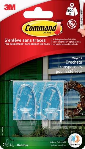 3M Command™ Haken M für den Außenbereich in ovaler Form Transparent Inhalt: 2St. von 3M