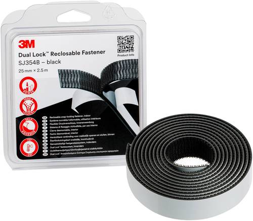 3M Dual Lock Klettband zum Aufkleben (L x B) 2.5m x 25mm Schwarz 1St. von 3M