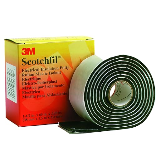 3M FIL Scotchfil Selbstverschweißendes Buthyl-Kautschuk-Band, 38 mm x 1,5 m, 3 mm, Schwarz von 3M