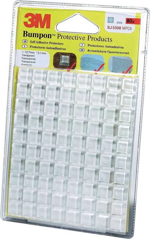 3M Gerätefüße - selbstklebend - quadratisch - Transparent - (Ø x H) 12.7 mm x 3.1 mm - SJ 5308 MPCB - 40 Stück (SJ 5308 MPCB) von 3M