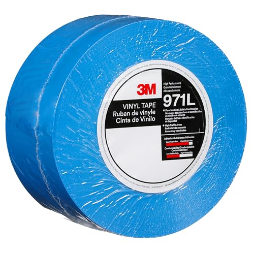 3M Langlebiges Bodenmarkierungsband 971L, Blau, 76.2 mm x 33 m, 0.43 mm, Individually Wrapped Conveniently Packaged von 3M