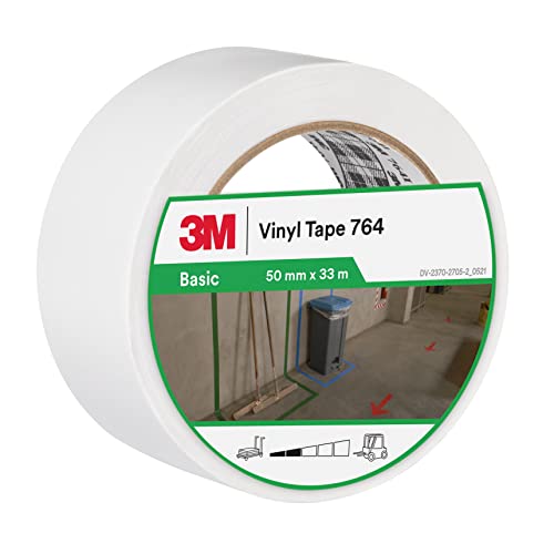 3M PVC-Klebeband 764i, weiss, 50 mm x 33 m, Weiss von 3M