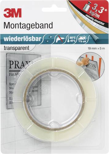 3M PX5011 8899195 Doppelseitiges Klebeband Transparent (L x B) 5m x 19mm 1St. von 3M