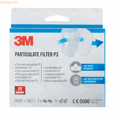 3M Partikelfilter FFP3 5935PRO2 2Paar +1 Paar Halter 3M Partikelfilter FFP3 5935PRO2 2Paar +1 Paar Halter von 3M