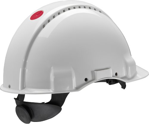 3M Peltor Schutzhelm G3000, G30NUW, mit 3M Uvicator Sensor, ABS, mit Schweißband und Ratschensystem, belüftet, weiß, 1 Packung von 3M