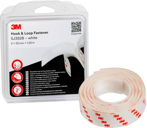 3M SJ352B Klettband zum Aufkleben (L x B) 1.25m x 25mm Weiß 1St. von 3M