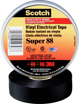 3M SUPER88-38X33 Isolierband Scotch® Schwarz (L x B) 33 m x 38 mm 1 Rolle(n) (SUPER88-38X33) von 3M