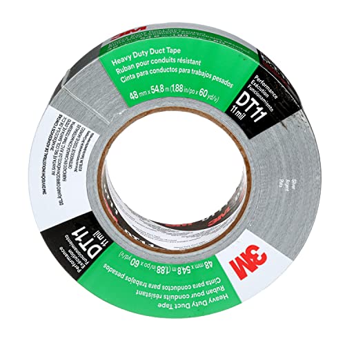 3M Schwerlast-Gewebeklebeband DT11, Silber, 48 mm x 55 m, 0.28 mm, einzeln verpackt, 48mm x 55m von 3M