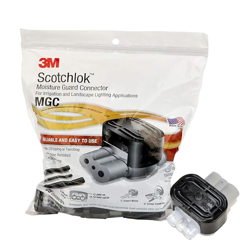3M Scotchlok Feuchtigkeitsschutz, wetterfest, UV-beständiger Stecker für 2-3 Drähte, 16-14 AWG (solide/verseilt), 25 Stück pro Beutel von 3M