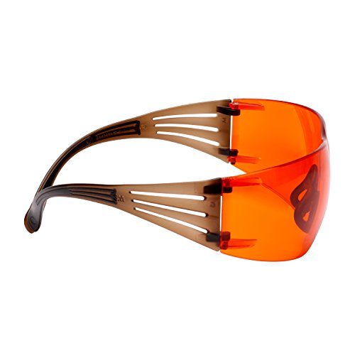 3M SecureFit 400 Schutzbrille mit Scotchgard Anti-Fog Beschichtung, Rahmenfarbe braun/schwarz, orange Gläser, SF406SGAF-BLA EU von 3M SecureFit