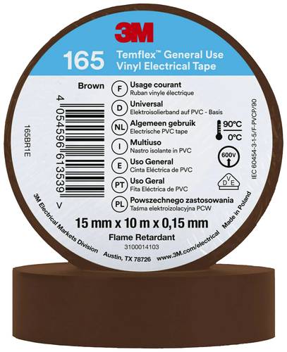 3M Temflex™ 165 165BR1E Isolierband Temflex™ 165 Braun (L x B) 10m x 15mm von 3M